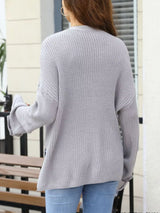 Oversized Knit Button-Down Cardigan - Trendsi - Flyclothing LLC