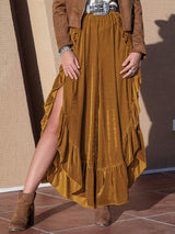 Slit Ruffled Wide Leg Pants - Trendsi - Flyclothing LLC
