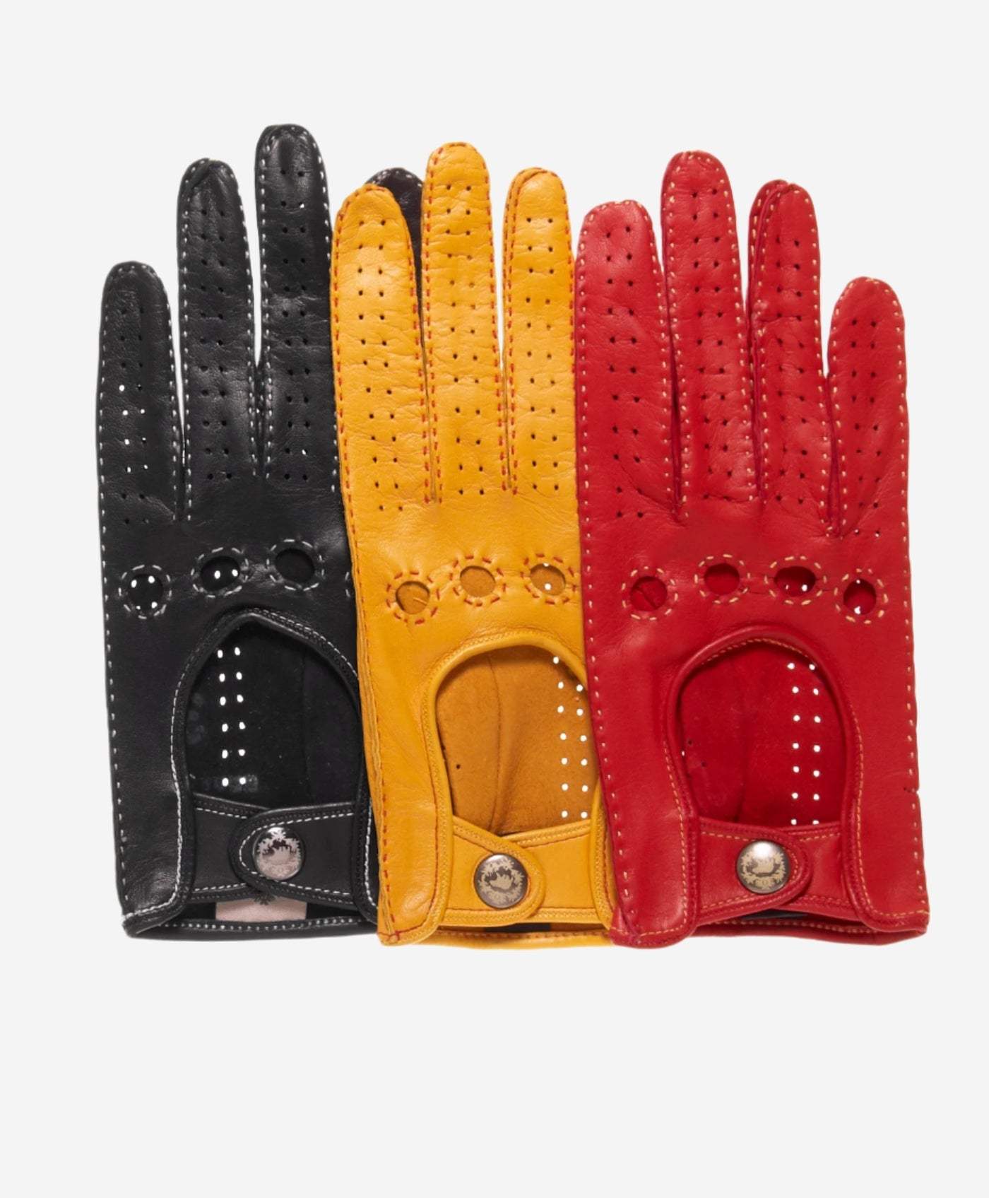 CD4266 (black) - Women’s Italian leather driving gloves with contrast stitching - Leather Gloves Online - Flyclothing LLC