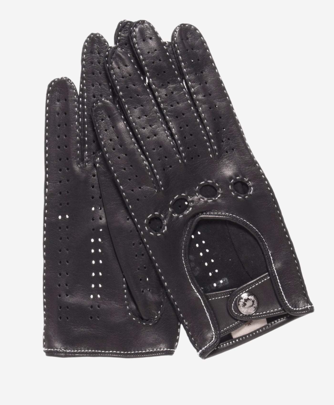 CD4266 (black) - Women’s Italian leather driving gloves with contrast stitching - Leather Gloves Online - Flyclothing LLC