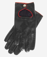 CD4927 (black) - Women’s Italian leather driving gloves with accent piping