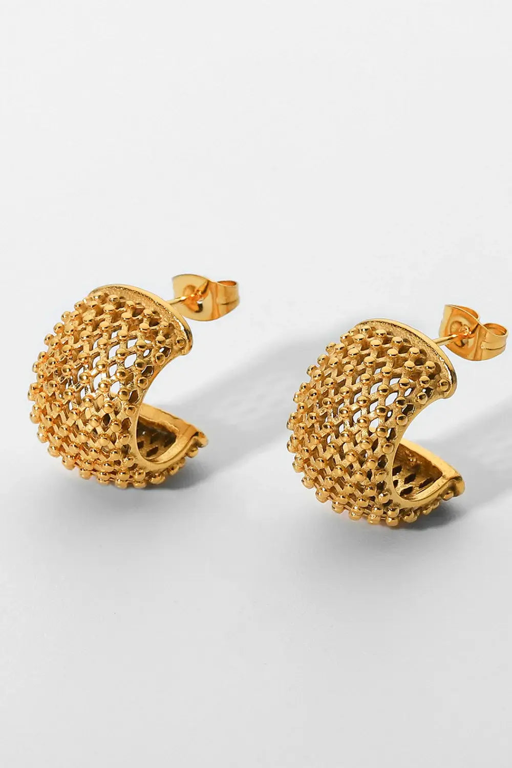 Mesh Half Hoop Earrings - Trendsi - Flyclothing LLC
