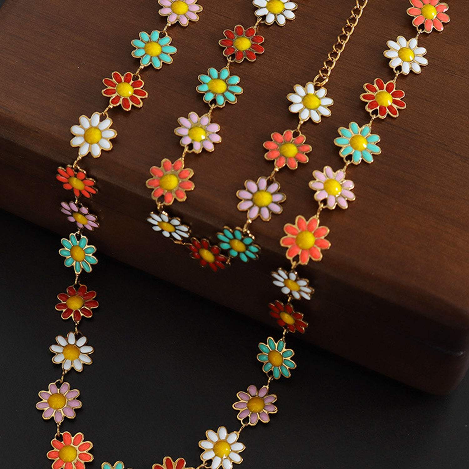 Titanium Steel Oil Drip Flower Necklace - Trendsi - Flyclothing LLC