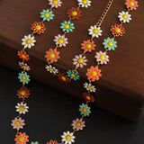 Titanium Steel Oil Drip Flower Necklace - Trendsi - Flyclothing LLC