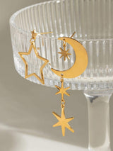 18K Gold-Plated Moon & Star Dangle Earrings - Trendsi - Flyclothing LLC