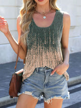 Printed Scoop Neck Wide Strap Tank - Trendsi - Flyclothing LLC