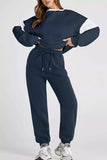 Drop Shoulder Loose Sweatshirt and Joggers Active Set - Trendsi - Flyclothing LLC