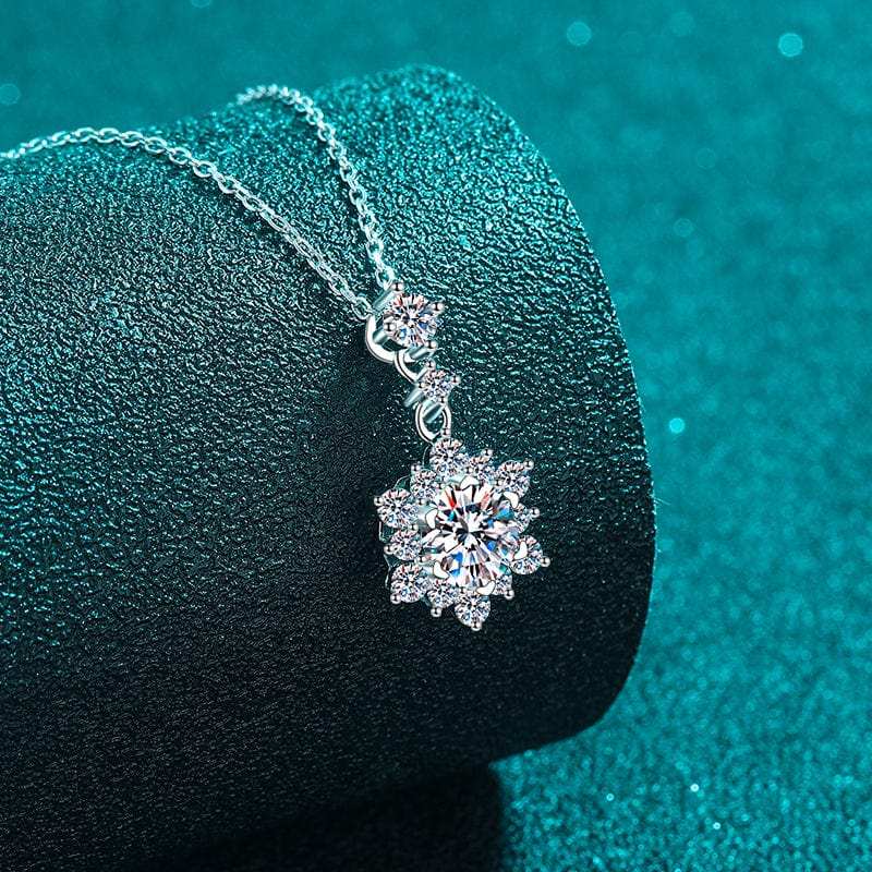 1 Carat Moissanite Zircon 925 Sterling Silver Necklace - Trendsi - Flyclothing LLC