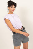 HYFVE Drawstring Hem Crop Top - Trendsi