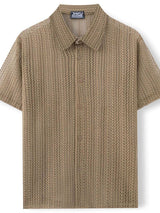 Men's Plus Size Button Down Short Sleeve Shirt - Trendsi - Flyclothing LLC