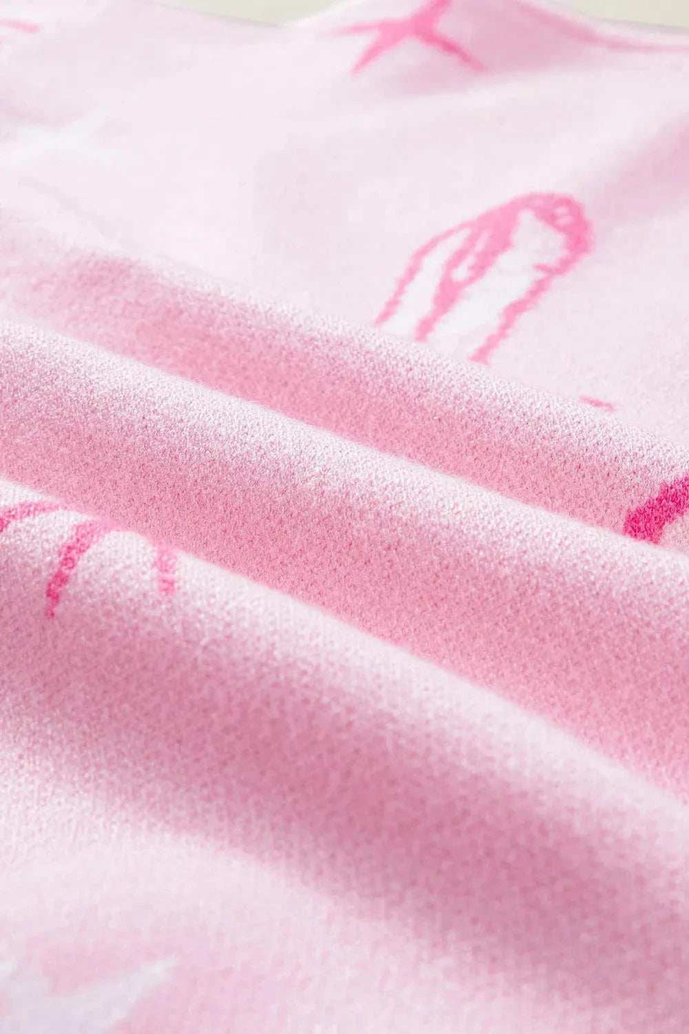 Boots Round Neck Long Sleeve Top - Trendsi - Flyclothing LLC