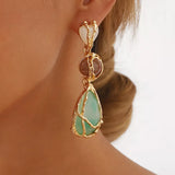 18K Gold-Plated Teardrop Earrings - Trendsi - Flyclothing LLC