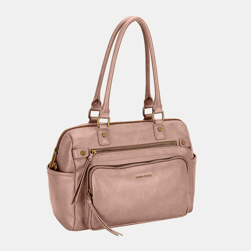 David Jones Zipper PU Leather Handbag - Trendsi - Flyclothing LLC