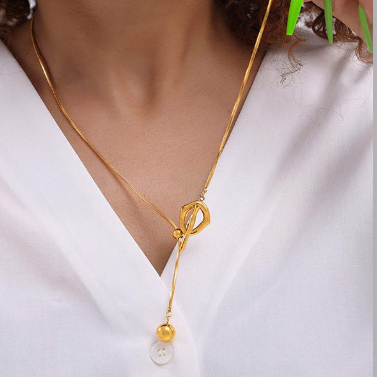 Stainless Steel Bead Necklace - Trendsi - Flyclothing LLC