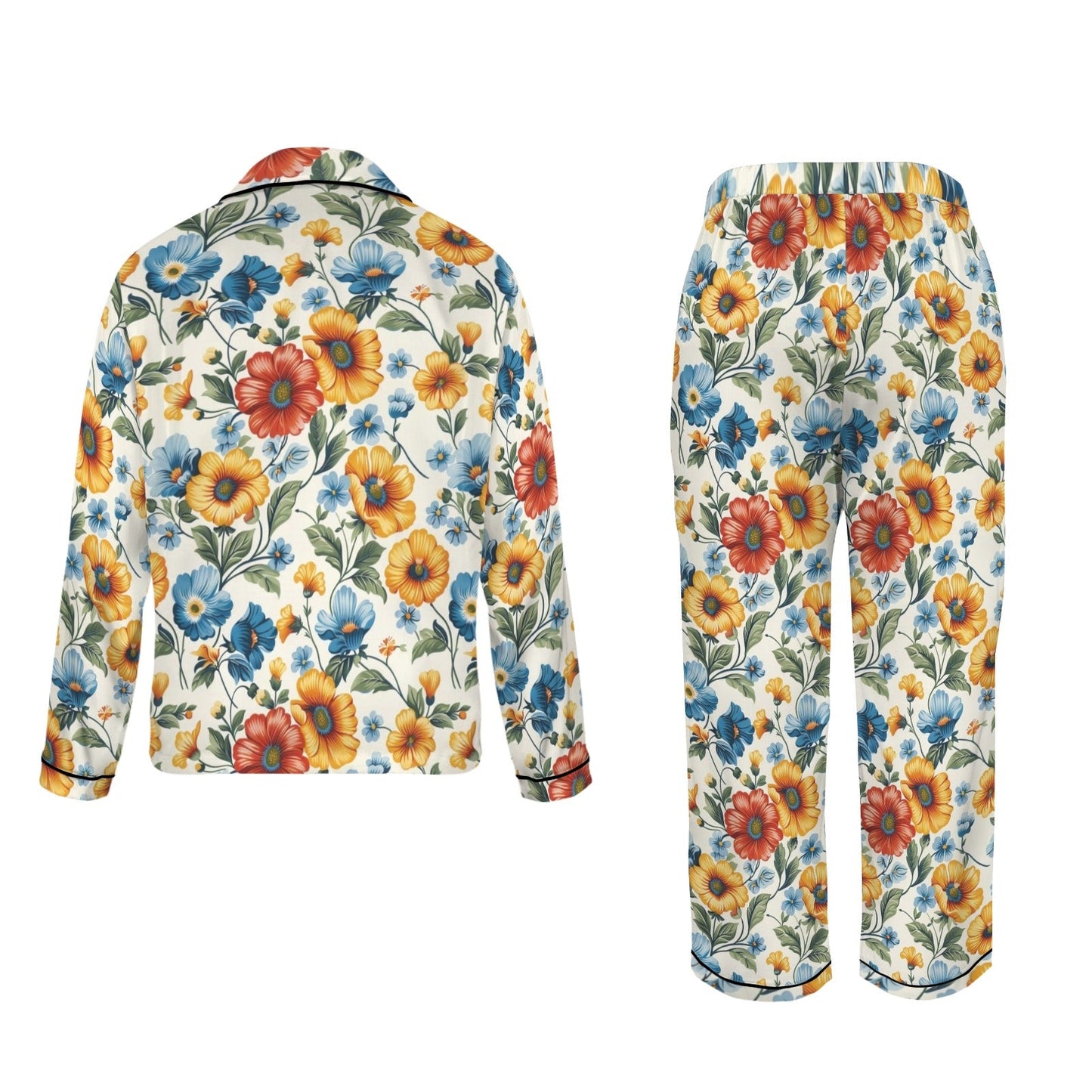 Baha Ranch Colores De Mexico Spring Florals Satin Pajamas