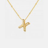 Gold-Plated Letter Pendant Necklace - Trendsi - Flyclothing LLC