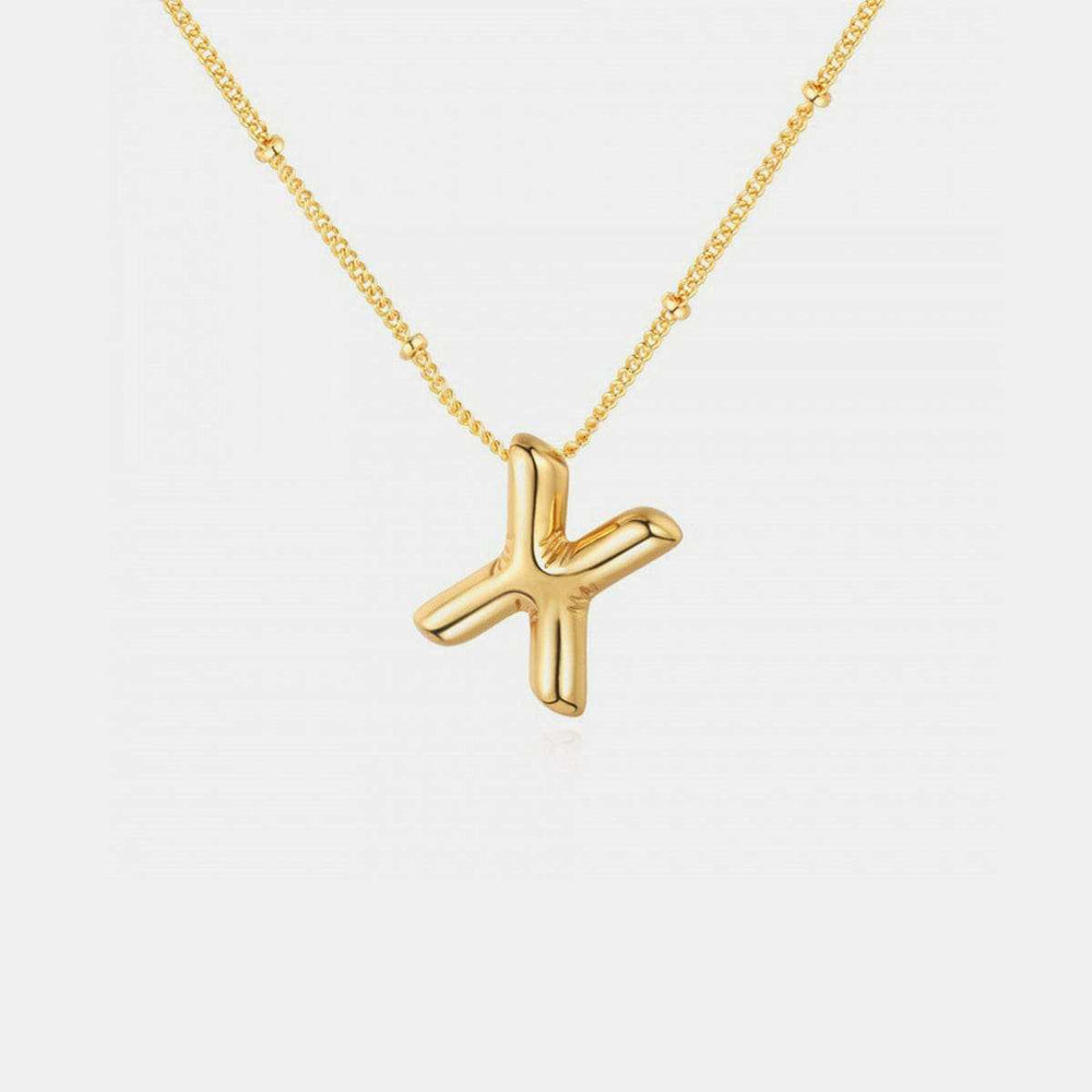 Gold-Plated Letter Pendant Necklace - Trendsi - Flyclothing LLC
