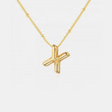 Gold-Plated Letter Pendant Necklace - Trendsi - Flyclothing LLC