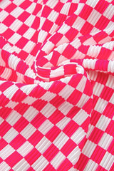 Checkered Button Up Top and Pants Lounge Set - Trendsi - Flyclothing LLC