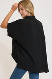 Umgee Full Size High-Low Button Up Short Sleeve Shirt - Trendsi