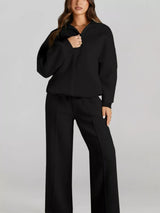 Drop Shoulder Zip Up Jacket and Drawstring Pants Active 2pcs Set - Trendsi - Flyclothing LLC