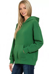 Zenana Fleece Kangaroo Pocket Hoodie - Trendsi - Flyclothing LLC