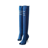 Peep Toe Stiletto Boots - Trendsi - Flyclothing LLC