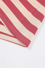 Contrast Striped Johnny Collar Long Sleeve Mini Dress - Trendsi - Flyclothing LLC