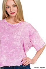 Zenana Acid Crinkle-Washed Oversized T-Shirt - Trendsi - Flyclothing LLC