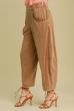 Umgee Elastic Waist Baggy Fit Pants with Pockets - Trendsi