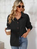 Button Up Dropped Shoulder Long Sleeve Outerwear - Trendsi - Flyclothing LLC