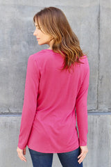 Basic Bae Full Size V-Neck Long Sleeve Top - ShopBasicbae - Flyclothing LLC