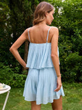 Layered Square Neck Mini Cami Dress - Trendsi
