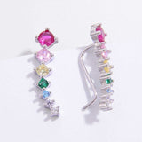 925 Sterling Silver Inlaid Zircon Earrings - Trendsi - Flyclothing LLC
