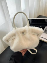 Fluffy Crossbody Bag with Buckle Detail - Trendsi - Flyclothing LLC