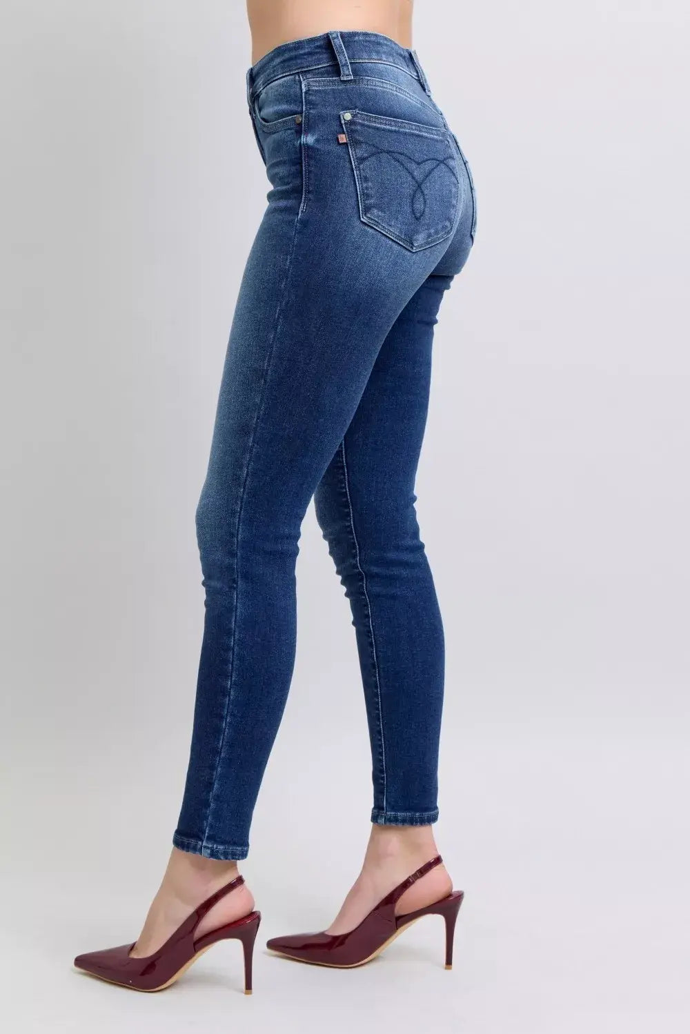 Judy Blue Full Size Washed Thermal Skinny Jeans Plus Size - Trendsi - Flyclothing LLC