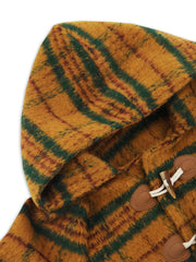 Plaid Long Sleeve Hooded Coat with Pockets - Trendsi