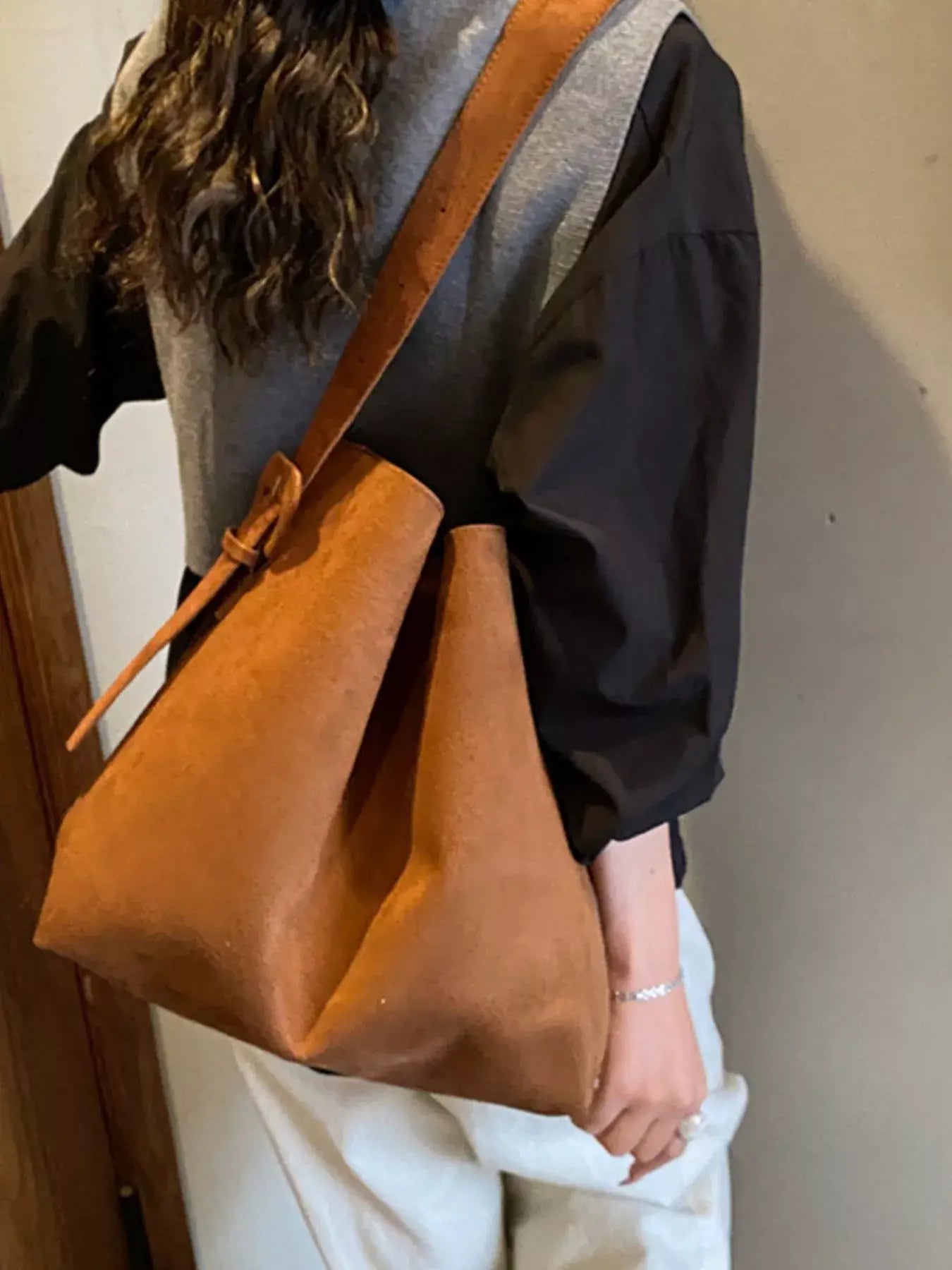 Buckle Adjustable Strap Tote Bag - Trendsi - Flyclothing LLC
