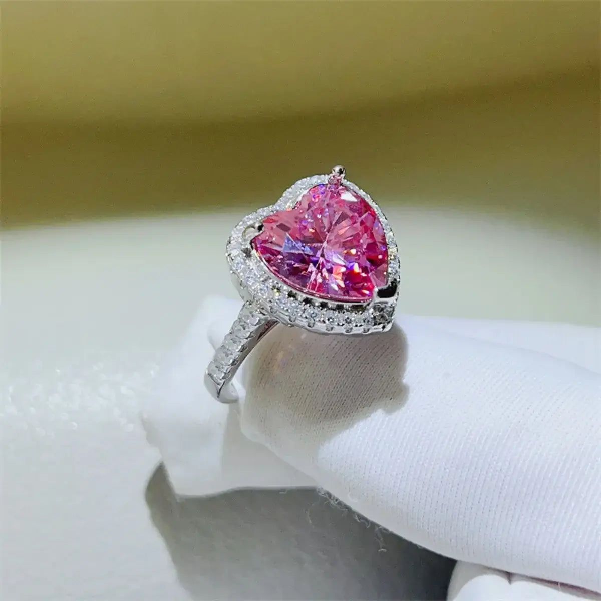 5 Carat Moissanite 925 Sterling Silver Heart Ring - Trendsi - Flyclothing LLC