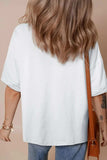 Loose Half Sleeve Hi Low Hem T Shirt - Trendsi - Flyclothing LLC