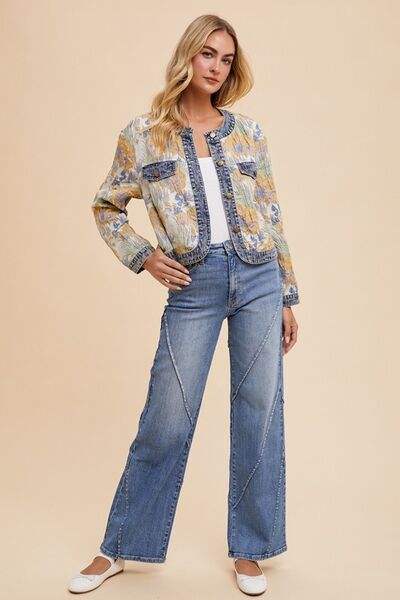 Annie Wear Decorative Seams Wide Leg Jeans - Trendsi - Flyclothing LLC