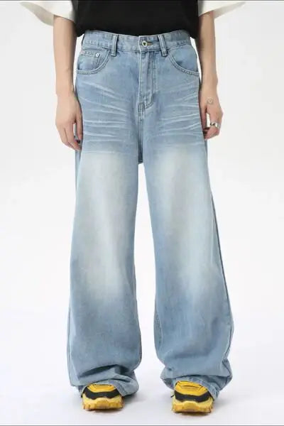 Wide Leg Jeans with Pockets - Trendsi - Flyclothing LLC