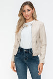 Snobbish PU Leather Zip Up Jacket with Pockets - Trendsi