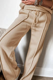 Zip Up Long Sleeve Top and Pants Set - Trendsi