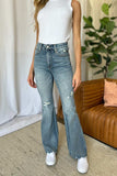 Judy Blue Full Size Medium Rise Tummy Control Destroy Flare - Trendsi - Flyclothing LLC