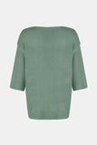 V-Neck Three-Quarter Sleeve Knit Top - Trendsi - Flyclothing LLC