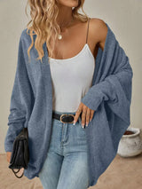 Casual Knit Open Front Cardigan - Trendsi - Flyclothing LLC