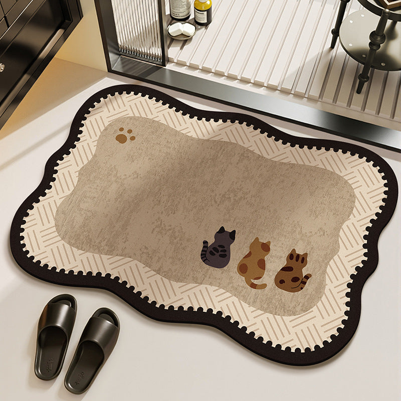 Stain-resistant Diatomaceous Earth Rug That Absorbs Water And Dries Quickly