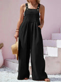 Plus Size Square Neck Wide Leg Overalls - Trendsi - Flyclothing LLC