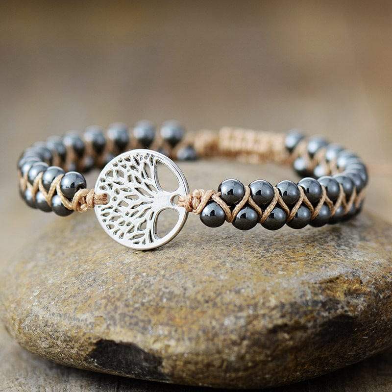 Alloy Natural Stone Braided Bracelet - Trendsi - Flyclothing LLC